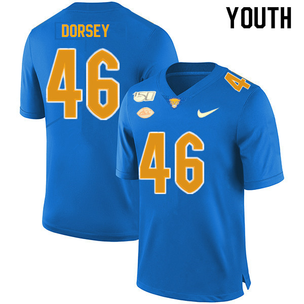 2019 Youth #46 Rimoni Dorsey Pitt Panthers College Football Jerseys Sale-Royal